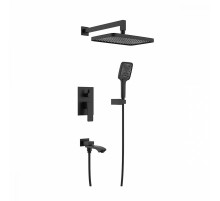 Душевая система Raglo R01.27.06 для ванны и душа встраиваемая на 3 режима излив поворотный 20 см, черный