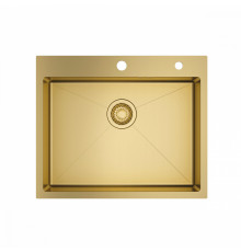 Кухонная мойка Raglo R701.6050.03 из нержавеющей стали в базу от 60см, сатин золотой