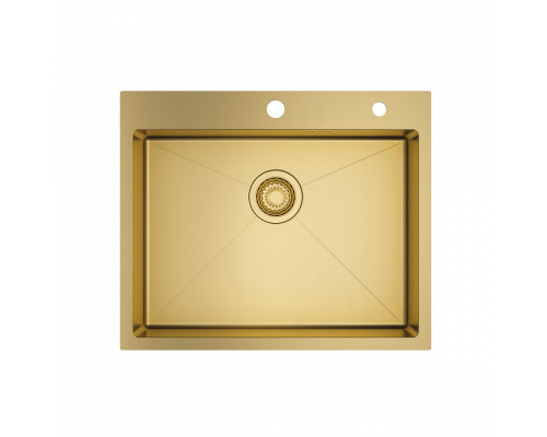 Кухонная мойка Raglo R701.6050.03 из нержавеющей стали в базу от 60см, сатин золотой