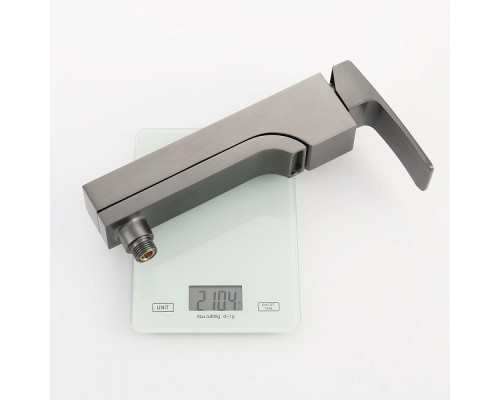 Смеситель Raglo R02.30.09 для ванны и душа настенный излив поворотный 15 см, графит