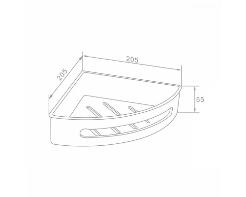 Полка для ванны и душа Raglo R340.01 угловая с крючками,хром
