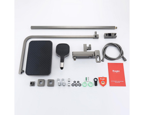 Душевая система Raglo R51.24.09 для ванны и душа излив поворотный 15 см, графит