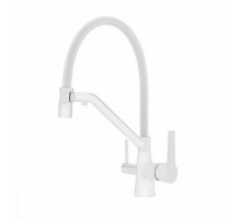 Смеситель Raglo R80.62.08 для кухни с подключением к фильтру съёмный гибкий излив с магнитным фиксатором, белый