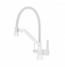 Смеситель Raglo R80.62.08 для кухни с подключением к фильтру съёмный гибкий излив с магнитным фиксатором, белый