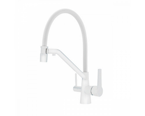 Смеситель Raglo R80.62.08 для кухни с подключением к фильтру съёмный гибкий излив с магнитным фиксатором, белый