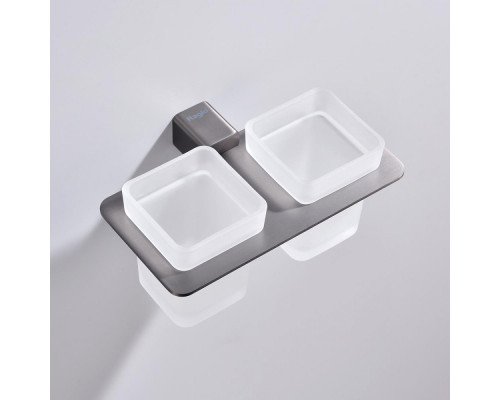 Стакан для зубных щеток с держателем Raglo R301.08.09 двойной,графит