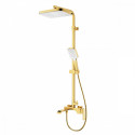 Душевая система Raglo R02.24.03 для ванны и душа излив поворотный 20 см, сатин золотой