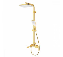 Душевая система Raglo R02.24.03 для ванны и душа излив поворотный 20 см, сатин золотой