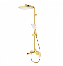 Душевая система Raglo R02.24.03 для ванны и душа излив поворотный 20 см, сатин золотой