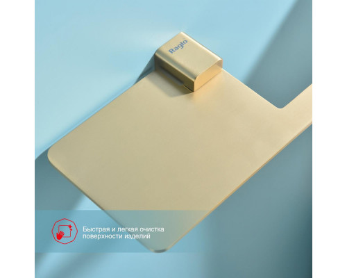 Держатель для туалетной бумаги Raglo R301.03.03 с полкой,сатин золотой