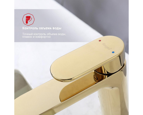 Смеситель Raglo R50.10.23 для раковины монолитный, золото