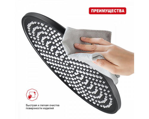 Лейка душевая верхняя Raglo R451.50.06 тропический душ ∅250мм пластик/силикон, черный