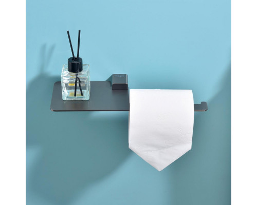 Держатель для туалетной бумаги Raglo R301.03.09 с полкой,графит