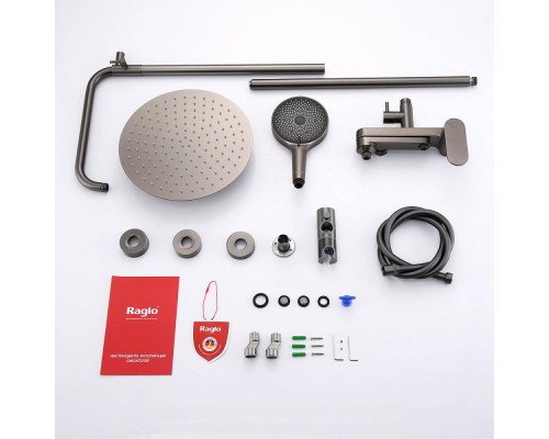 Душевая система Raglo R10.24.09 для ванны и душа излив поворотный 15 см, графит