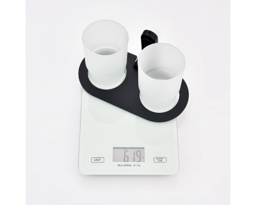 Стакан для зубных щеток с держателем Raglo R300.08.06 двойной,черный