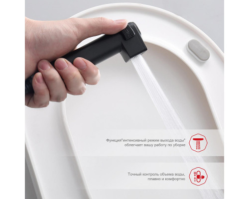 Смеситель Raglo R24.56.06 с гигиеническим душем встраиваемый с термостатом , черный