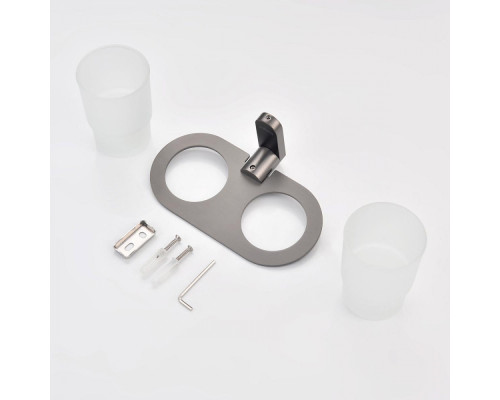 Стакан для зубных щеток с держателем Raglo R300.08.09 двойной,графит