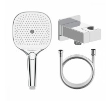 Комплект с лейкой Raglo R476.40 для душа душевая лейка 3 режима, шланг 1,5м, держатель лейки с подключением шланга латунь, хром
