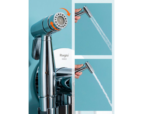 Смеситель Raglo R07.52 с гигиеническим душем встраиваемый , хром