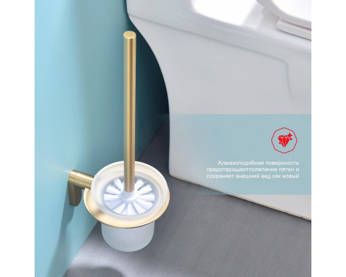 Ёршик для унитаза Raglo R300.10.03 с держателем,сатин золотой