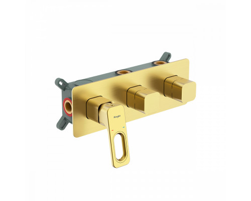 Смеситель Raglo R51.274.03 для ванны и душа встраиваемый на 4 режима, сатин золотой