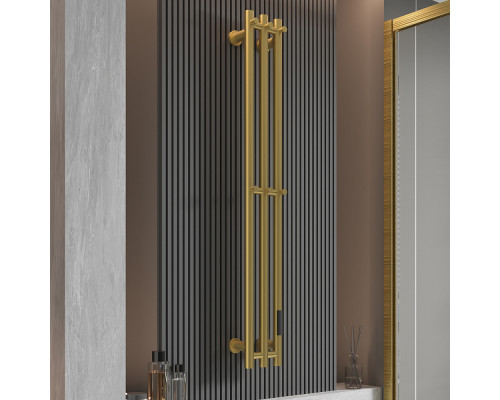 Полотенцесушитель электрический RAGLO R350.16.03 настенный сенсорный узкий с терморегулятором , сатин золотой