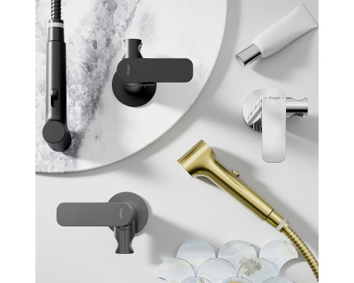 Смеситель Raglo R03.52.06 с гигиеническим душем встраиваемый , черный