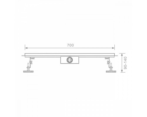 Душевой трап щелевой Raglo R653.70.05 700мм, нержавеющая сталь, сатин