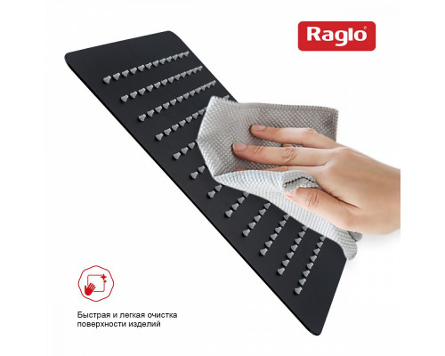 Лейка душевая верхняя Raglo R451.55.06 тропический душ 300*300мм нержавеющая сталь, черный