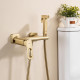 Смеситель Raglo R51.51.03 с гигиеническим душем настенный , сатин золотой