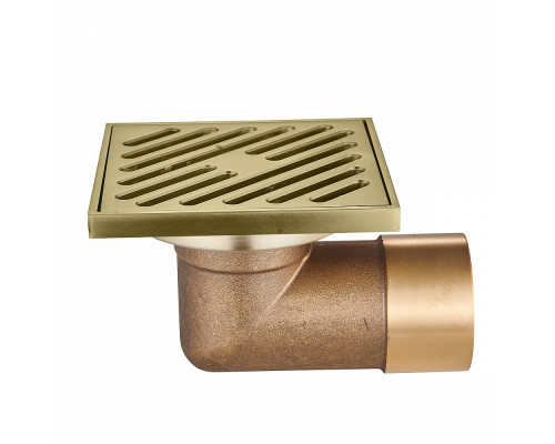 Душевой трап Raglo R606.10.03 100х100мм, нержавеющая сталь, сатин золотой