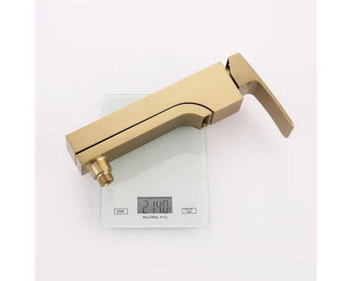 Смеситель Raglo R02.30.03 для ванны и душа настенный излив поворотный 15 см, сатин золотой