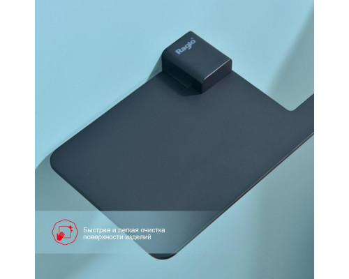 Держатель для туалетной бумаги Raglo R301.03.06 с полкой,черный