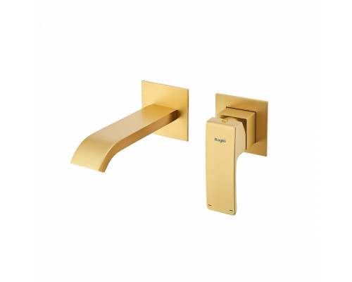 Смеситель Raglo R02.11.03 для раковины встраиваемый монолитный, сатин золотой