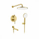 Душевая система Raglo R20.27.03 для ванны и душа встраиваемая на 3 режима излив поворотный 20 см, сатин золотой