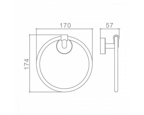 Полотенцедержатель Raglo R320.04.09 кольцо ,графит