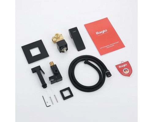 Смеситель Raglo R01.53.06 с гигиеническим душем встраиваемый , черный