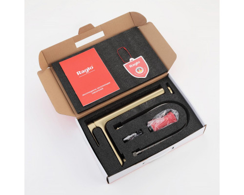 Смеситель Raglo R03.15.03 для раковины высокий монолитный, сатин золотой