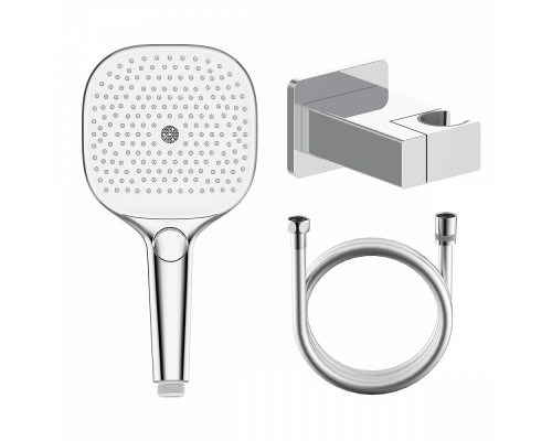 Комплект с лейкой Raglo R476.41 для душа душевая лейка 3 режима, шланг 1,5м, держатель лейки латунь, хром