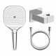 Комплект с лейкой Raglo R476.41 для душа душевая лейка 3 режима, шланг 1,5м, держатель лейки латунь, хром