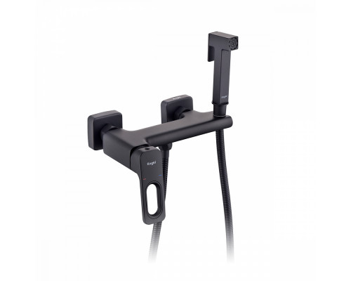 Смеситель Raglo R51.51.06 с гигиеническим душем настенный , черный