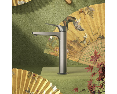 Смеситель Raglo R07.15.09 для раковины высокий монолитный, графит