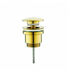 Донный клапан для раковины Raglo R600.01.23 без перелива (клик-клак), латунь, золото