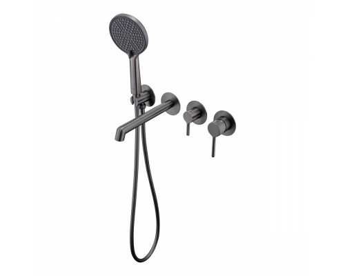 Смеситель Raglo R20.32.09 для ванны встраиваемый излив монолитный 20 см, графит