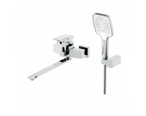 Смеситель Raglo R01.22 для ванны и душа универсальный поворотный излив 35 см, хром