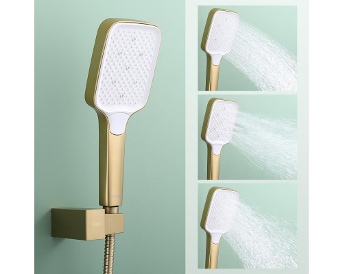 Смеситель Raglo R02.30.03 для ванны и душа настенный излив поворотный 15 см, сатин золотой