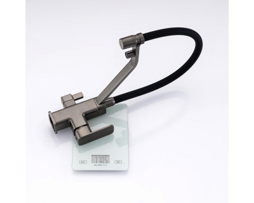 Смеситель Raglo R85.62.09 для кухни с подключением к фильтру съёмный гибкий излив с магнитным фиксатором, графит