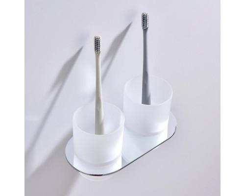 Стакан для зубных щеток с держателем Raglo R300.08 двойной,хром