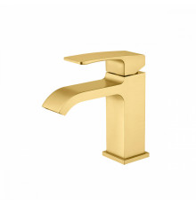 Смеситель Raglo R02.10.03 для раковины монолитный, сатин золотой