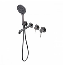 Смеситель Raglo R20.32.09 для ванны встраиваемый излив монолитный 20 см, графит